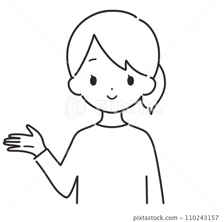 單色|引導的便衣女子|右手 單色|引導的便衣女子|右手 110243157