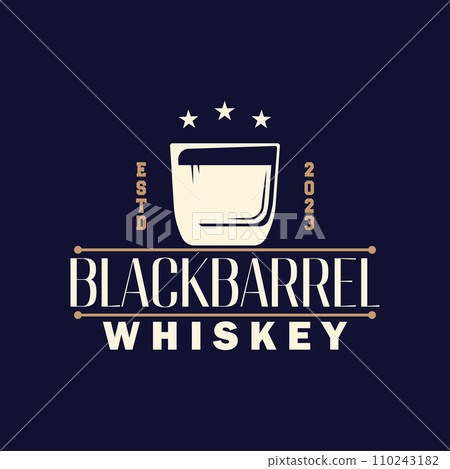 Whiskey Logo, Drink Label Design With Old Retro Vintage Ornament Illustration Premium Template Whiskey Logo, Drink Label Design With Old Retro Vintage Ornament Illustration Premium Template 110243182