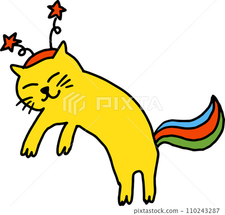 The cat drawing image for animal or pet concept 110243287