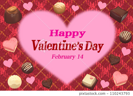 Valentine heart and chocolate logo included Valentine heart and chocolate logo included 110243793