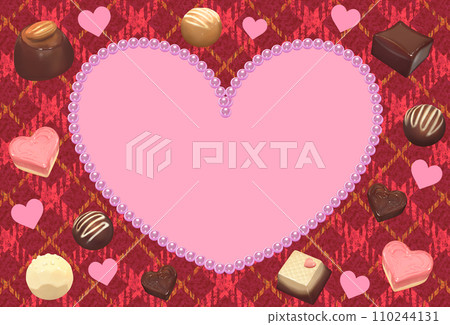 Valentine's frame background heart and chocolate 110244131
