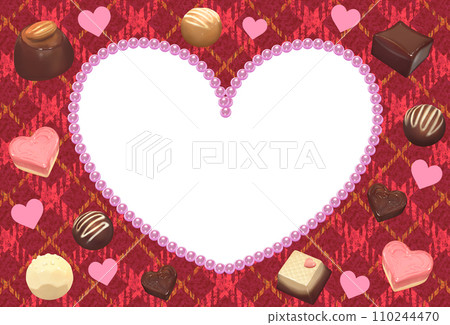 Valentine's frame background heart and chocolate Valentine's frame background heart and chocolate 110244470
