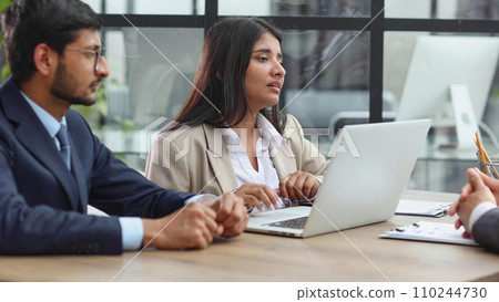 HR department during an interview in the office. HR department during an interview in the office. 110244730