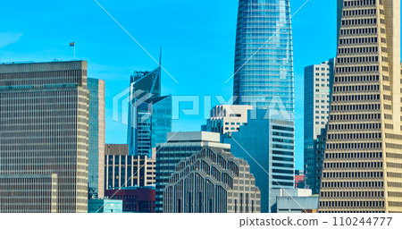San Francisco skyscraper buildings partial view Transamerica Pyramid and Salesforce Tower, CA 110244777