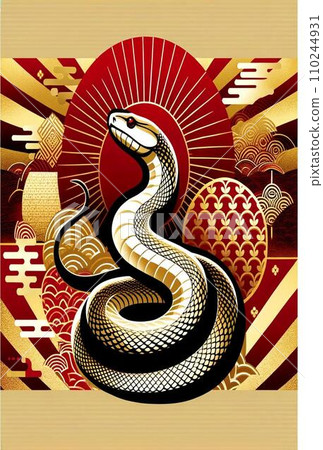 New Year's card Year of the Snake Adult New Year's card Year of the Snake Adult 110244931