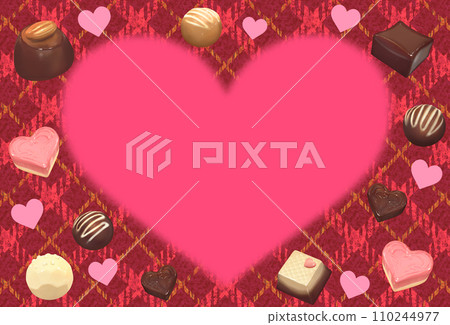 Valentine's frame background heart and chocolate Valentine's frame background heart and chocolate 110244977
