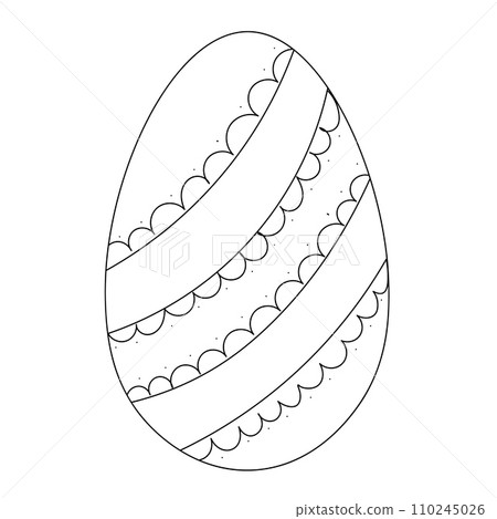 Easter egg chicken farm food. Isolated contour symbol black illustration Easter egg chicken farm food. Isolated contour symbol black illustration 110245026