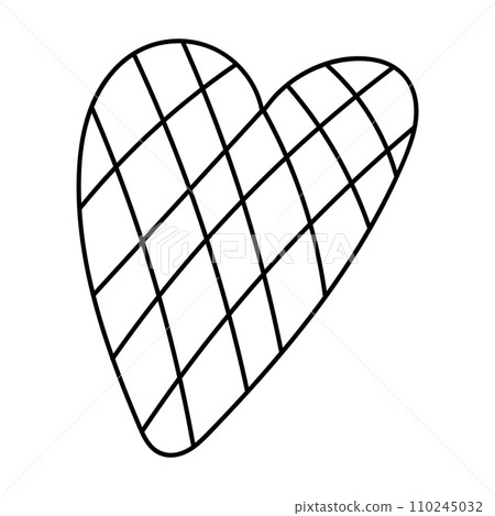 Simple doodle heart. Hand drawn heart isolated on white background. Symbol of Valentine Day. Vector illustration. 110245032