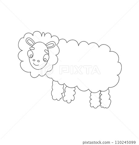 Lamb vector illustration in doodle style on a white background. 110245099