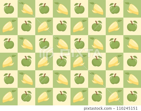 Fresh fruits seamless pattern with Apple and mango. Food print for fabric and textile. Vector illustration 110245151