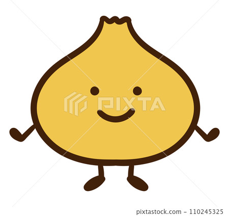 可愛洋蔥角色的變形擬人化插圖 110245325