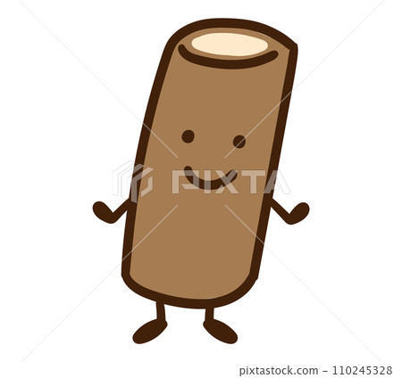 Deformed anthropomorphic illustration of a cute burdock character Deformed anthropomorphic illustration of a cute burdock character 110245328