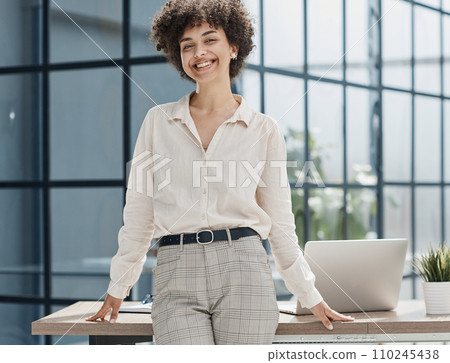 girl in the office smiles expresses success and leadership girl in the office smiles expresses success and leadership 110245438