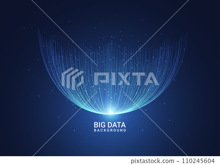 Big data visualization. Abstract technology innovation communication concept digital blue design background. Vector illustration 110245604