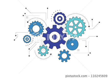 Abstract gear wheel mechanism background. Machine technology. Vector illustration Abstract gear wheel mechanism background. Machine technology. Vector illustration 110245609