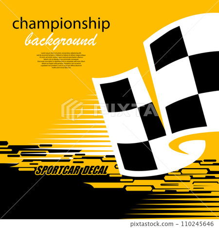 Checkered flag orange sport racing 110245646