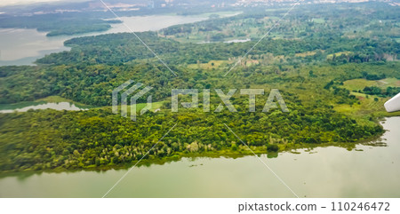 aerial view of the swamps in the Riau islands, Indonesia 110246472