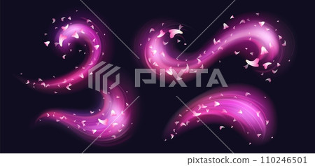 Pink fragrance wind swirl with flower petals 110246501