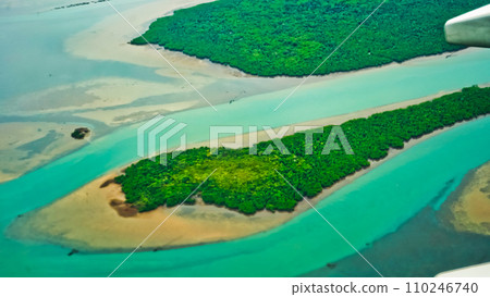 Aerial view of river in Riau Islands, Indonesia 110246740