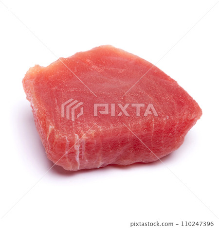Fresh tuna Fish steak isolated on a white background 110247396