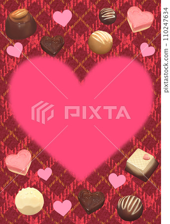 情人節框架背景心與巧克力垂直 110247634