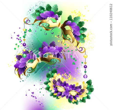 Three Mardi gras masks 110248612