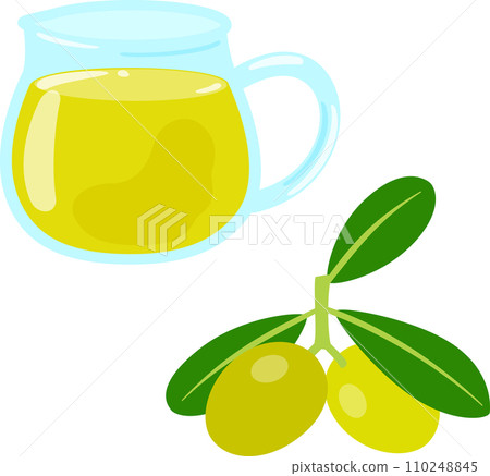 玻璃罐中的橄欖油 玻璃罐中的橄欖油 110248845