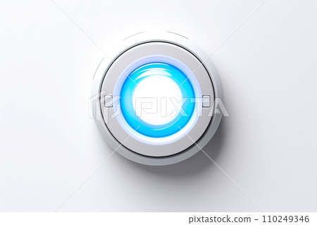 Abstract high tech multicolor button on white background, Generative AI Abstract high tech multicolor button on white background, Generative AI 110249346