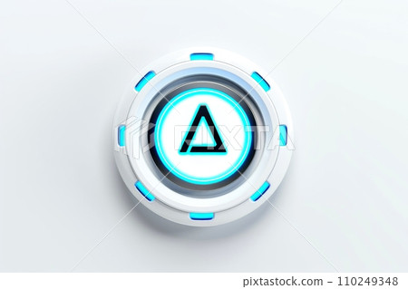 Abstract high tech multicolor button on white background, Generative AI Abstract high tech multicolor button on white background, Generative AI 110249348