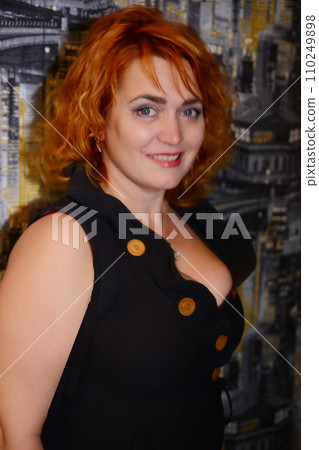 Beautiful sexy woman with red hair 110249898