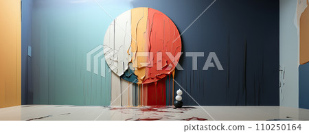 AI-generated content. abstract watercolor paintings, paint color splotches, abstract colors, minimalism art painting, scene design. Ai Generative. 110250164