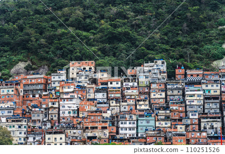 Colorful Favelas of Rio de Janeiro Expanding into Jungle Colorful Favelas of Rio de Janeiro Expanding into Jungle 110251526