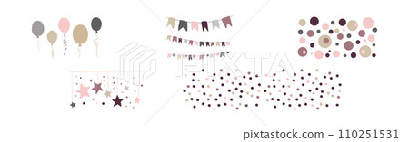 Festive Holiday Party Doodle Cute Element Vector Set Festive Holiday Party Doodle Cute Element Vector Set 110251531