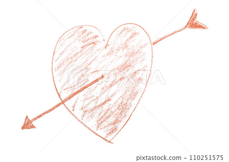 Linear orange heart isolated on white background. Linear orange heart isolated on white background. 110251575