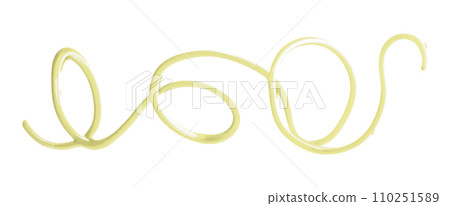 light yellow watercolor painted zigzag lines isolated on white background. 110251589