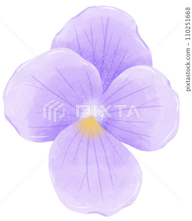 Watercolor hand drawn illustration Violet purple flower for wedding invitation bridal shower greeting card Watercolor hand drawn illustration Violet purple flower for wedding invitation bridal shower greeting card 110251668