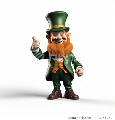 Leprechaun elf toy symbol of St. Patrick's Day isolated on white background. Leprechaun elf toy symbol of St. Patrick's Day isolated on white background. 110251769