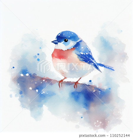 Small cute bird in watercolor style. Generative Ai Small cute bird in watercolor style. Generative Ai 110252144