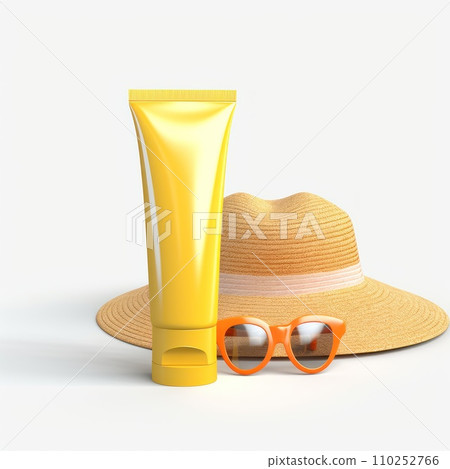 Tube container of sun cream on white background Tube container of sun cream on white background 110252766