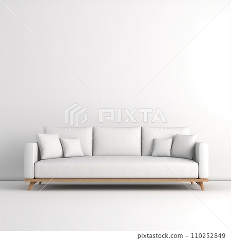 Modern minimalistic sofa isolated on white background. Furniture concept. 110252849