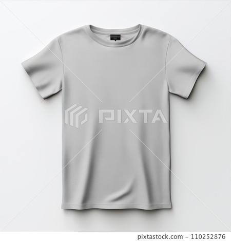 Light gray T-shirt isolated on white background. Mockup for placing your design. Light gray T-shirt isolated on white background. Mockup for placing your design. 110252876
