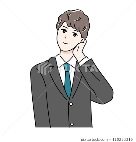 Illustration of a business person posing in a cool pose Illustration of a business person posing in a cool pose 110253316