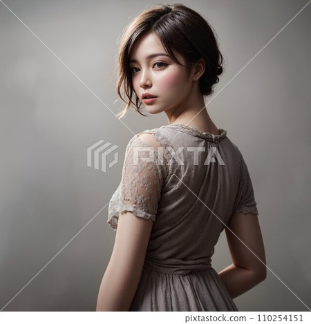 Woman wearing a dress (AI image) 110254151