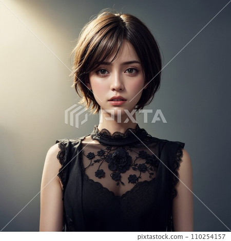 Woman in black dress (AI image) Woman in black dress (AI image) 110254157