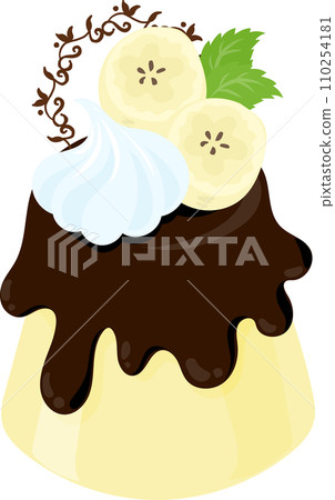 可愛又美味的香蕉布丁圖標 110254181