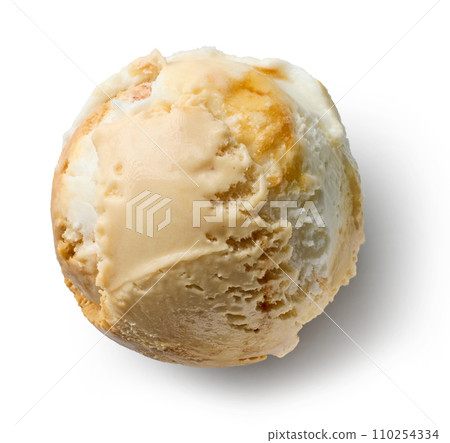 vanilla and caramel ice cream ball vanilla and caramel ice cream ball 110254334
