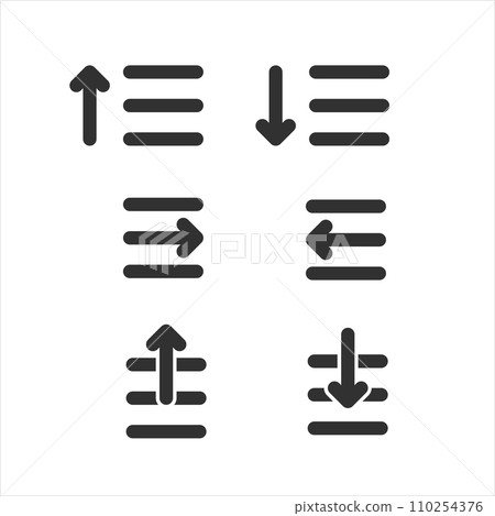 Set of sorting icons. Stock vector illustration isolated on white background. Set of sorting icons. Stock vector illustration isolated on white background. 110254376