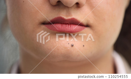 Sexual full lips. Natural gloss of lips and woman's skin. Sexual full lips. Natural gloss of lips and woman's skin. 110254555