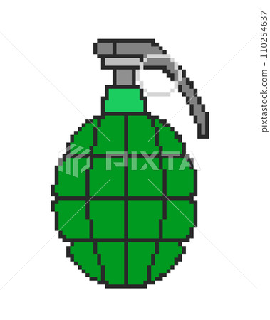 Grenade_pixel art (green) 110254637
