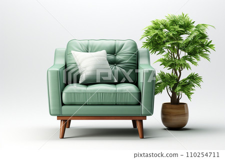Armchair scene creator rendering for interior design or decoration projects , AI generated 110254711